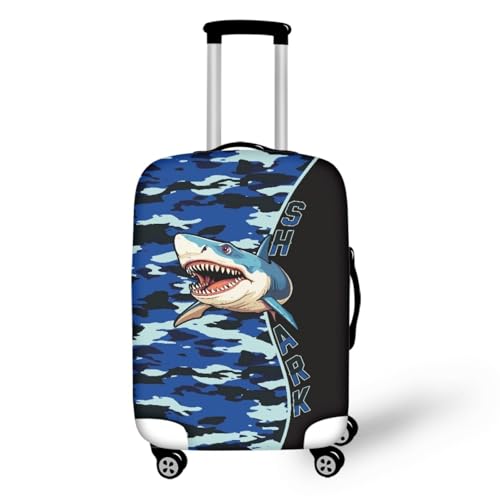 wxlmom Kofferschutzhülle L Blau Weiß Waschbar,Suitcase Cover Für Kinder Und Erwachsene,Elastischer Spandex-Koffer-Protector,Koffer-Abdeckungen von wxlmom