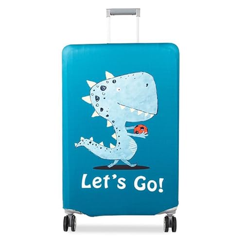 wxlmom Kofferschutzhülle L Blauer Dinosaurier Waschbar,Suitcase Cover Für Kinder Und Erwachsene,Elastischer Spandex-Koffer-Protector,Koffer-Abdeckungen von wxlmom