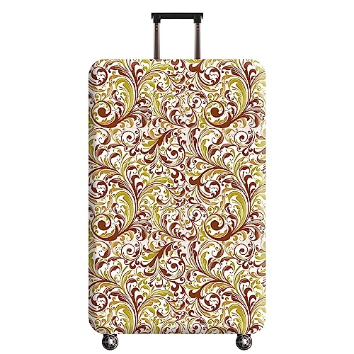 wxlmom Kofferschutzhülle L Braun Gelb Waschbar,Suitcase Cover Für Kinder Und Erwachsene,Elastischer Spandex-Koffer-Protector,Koffer-Abdeckungen von wxlmom