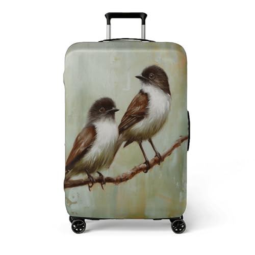wxlmom Kofferschutzhülle L Braun Vogel Waschbar,Suitcase Cover Für Kinder Und Erwachsene,Elastischer Spandex-Koffer-Protector,Koffer-Abdeckungen von wxlmom