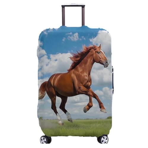 wxlmom Kofferschutzhülle L Braun Weiß Waschbar,Suitcase Cover Für Kinder Und Erwachsene,Elastischer Spandex-Koffer-Protector,Koffer-Abdeckungen von wxlmom