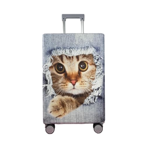 wxlmom Kofferschutzhülle L Cowboy Katze Waschbar,Suitcase Cover Für Kinder Und Erwachsene,Elastischer Spandex-Koffer-Protector,Koffer-Abdeckungen von wxlmom
