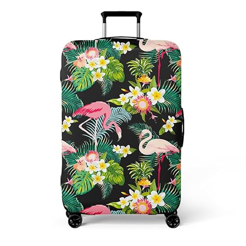 wxlmom Kofferschutzhülle L Flamingo Blätter Waschbar,Suitcase Cover Für Kinder Und Erwachsene,Elastischer Spandex-Koffer-Protector,Koffer-Abdeckungen von wxlmom