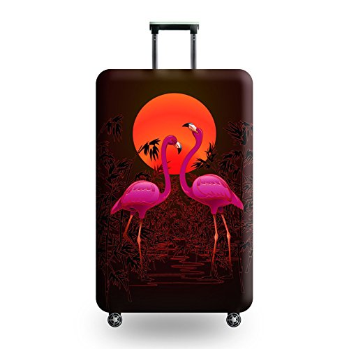 wxlmom Kofferschutzhülle L Flamingo Waschbar,Suitcase Cover Für Kinder Und Erwachsene,Elastischer Spandex-Koffer-Protector,Koffer-Abdeckungen von wxlmom