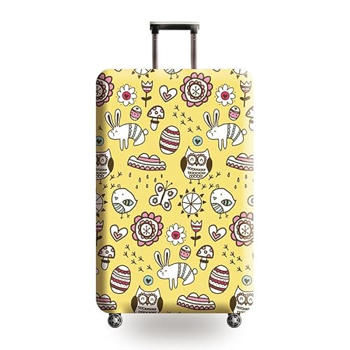 wxlmom Kofferschutzhülle L Gelbe Graffiti Waschbar,Suitcase Cover Für Kinder Und Erwachsene,Elastischer Spandex-Koffer-Protector,Koffer-Abdeckungen von wxlmom