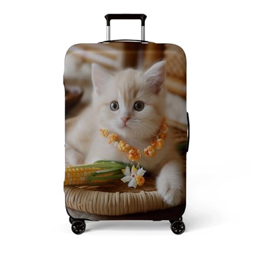 wxlmom Kofferschutzhülle L Gelbe Halskette Waschbar,Suitcase Cover Für Kinder Und Erwachsene,Elastischer Spandex-Koffer-Protector,Koffer-Abdeckungen von wxlmom