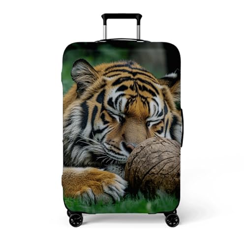 wxlmom Kofferschutzhülle L Gelber Tiger Waschbar,Suitcase Cover Für Kinder Und Erwachsene,Elastischer Spandex-Koffer-Protector,Koffer-Abdeckungen von wxlmom