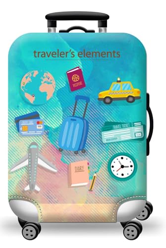 wxlmom Kofferschutzhülle L Grün Waschbar,Suitcase Cover Für Kinder Und Erwachsene,Elastischer Spandex-Koffer-Protector,Koffer-Abdeckungen von wxlmom