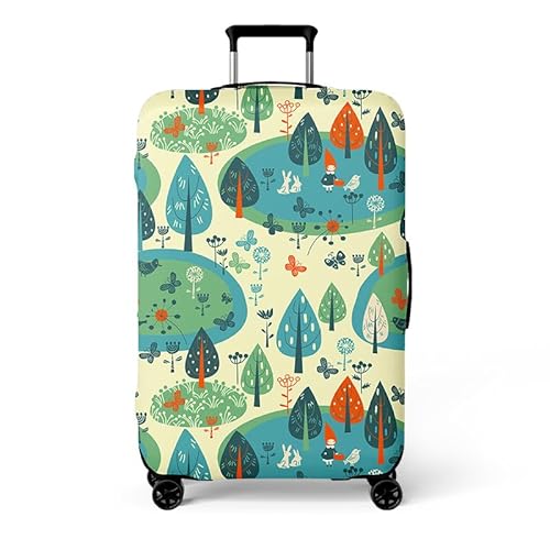 wxlmom Kofferschutzhülle L Grüner Baum Waschbar,Suitcase Cover Für Kinder Und Erwachsene,Elastischer Spandex-Koffer-Protector,Koffer-Abdeckungen von wxlmom