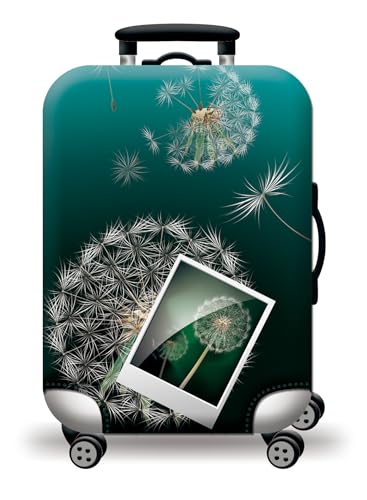 wxlmom Kofferschutzhülle L Grüner Löwenzahn Waschbar,Suitcase Cover Für Kinder Und Erwachsene,Elastischer Spandex-Koffer-Protector,Koffer-Abdeckungen von wxlmom
