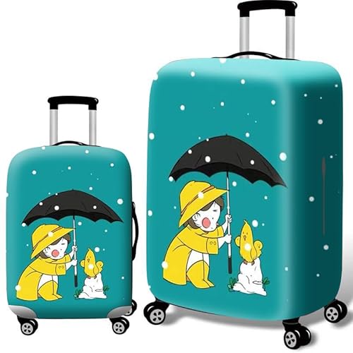 wxlmom Kofferschutzhülle L Grünes Gelbes Mädchen Waschbar,Suitcase Cover Für Kinder Und Erwachsene,Elastischer Spandex-Koffer-Protector,Koffer-Abdeckungen von wxlmom