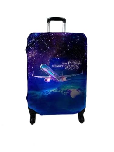 wxlmom Kofferschutzhülle L Lila Flugzeug Waschbar,Suitcase Cover Für Kinder Und Erwachsene,Elastischer Spandex-Koffer-Protector,Koffer-Abdeckungen von wxlmom