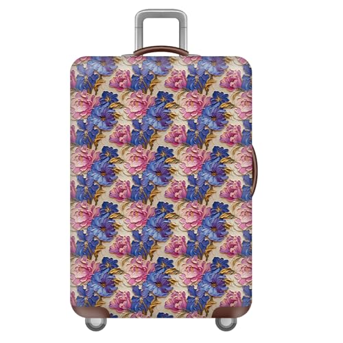 wxlmom Kofferschutzhülle L Lila Rosa Blüten Waschbar,Suitcase Cover Für Kinder Und Erwachsene,Elastischer Spandex-Koffer-Protector,Koffer-Abdeckungen von wxlmom