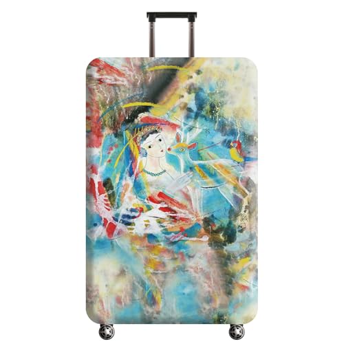 wxlmom Kofferschutzhülle L Mädchen Tier Waschbar,Suitcase Cover Für Kinder Und Erwachsene,Elastischer Spandex-Koffer-Protector,Koffer-Abdeckungen von wxlmom