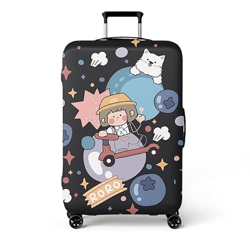 wxlmom Kofferschutzhülle L Mädchen Und Hund Waschbar,Suitcase Cover Für Kinder Und Erwachsene,Elastischer Spandex-Koffer-Protector,Koffer-Abdeckungen von wxlmom