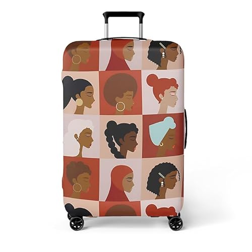 wxlmom Kofferschutzhülle L Orange Geometrie Girl Waschbar,Suitcase Cover Für Kinder Und Erwachsene,Elastischer Spandex-Koffer-Protector,Koffer-Abdeckungen von wxlmom