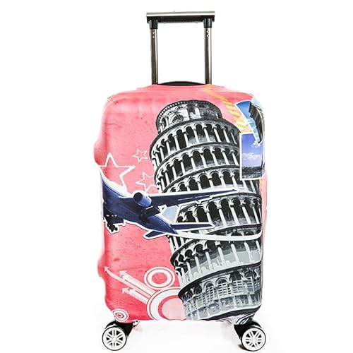 wxlmom Kofferschutzhülle L Rosa Schiefer Turm Waschbar,Suitcase Cover Für Kinder Und Erwachsene,Elastischer Spandex-Koffer-Protector,Koffer-Abdeckungen von wxlmom