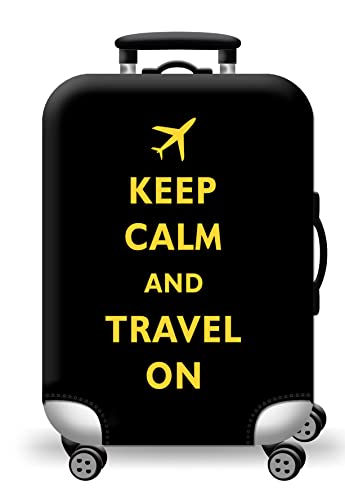 wxlmom Kofferschutzhülle L Schwarz Gelb Waschbar,Suitcase Cover Für Kinder Und Erwachsene,Elastischer Spandex-Koffer-Protector,Koffer-Abdeckungen von wxlmom