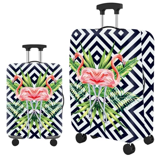 wxlmom Kofferschutzhülle L Schwarz Und Weiß Flamingo Waschbar,Suitcase Cover Für Kinder Und Erwachsene,Elastischer Spandex-Koffer-Protector,Koffer-Abdeckungen von wxlmom