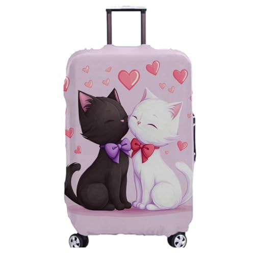 wxlmom Kofferschutzhülle L Schwarze Katze Waschbar,Suitcase Cover Für Kinder Und Erwachsene,Elastischer Spandex-Koffer-Protector,Koffer-Abdeckungen von wxlmom