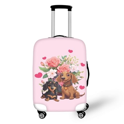 wxlmom Kofferschutzhülle L Schwarzer Hund Waschbar,Suitcase Cover Für Kinder Und Erwachsene,Elastischer Spandex-Koffer-Protector,Koffer-Abdeckungen von wxlmom