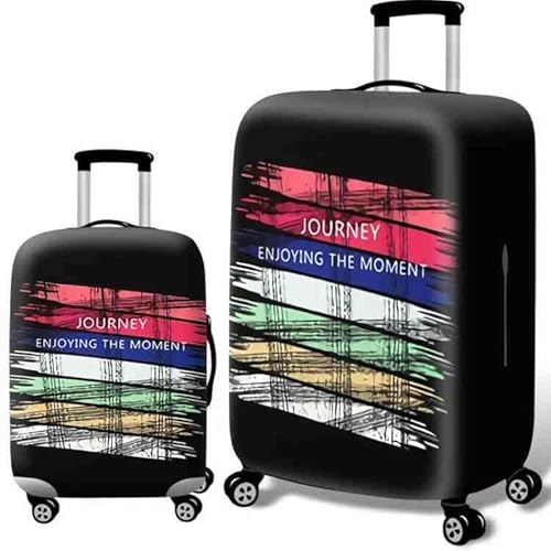 wxlmom Kofferschutzhülle L Schwarzer Streifen Waschbar,Suitcase Cover Für Kinder Und Erwachsene,Elastischer Spandex-Koffer-Protector,Koffer-Abdeckungen von wxlmom