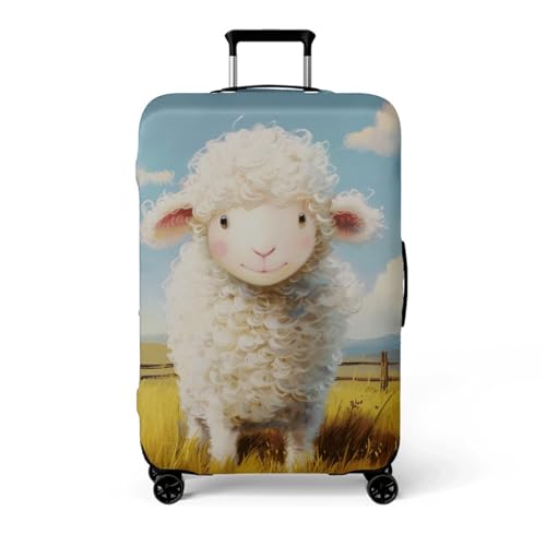 wxlmom Kofferschutzhülle L Weiße Schafe Waschbar,Suitcase Cover Für Kinder Und Erwachsene,Elastischer Spandex-Koffer-Protector,Koffer-Abdeckungen von wxlmom