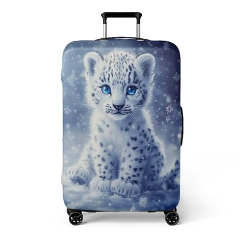 wxlmom Kofferschutzhülle L Weiße Tiere Waschbar,Suitcase Cover Für Kinder Und Erwachsene,Elastischer Spandex-Koffer-Protector,Koffer-Abdeckungen von wxlmom