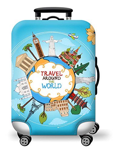 wxlmom Kofferschutzhülle M Blau Waschbar,Suitcase Cover Für Kinder Und Erwachsene,Elastischer Spandex-Koffer-Protector,Koffer-Abdeckungen von wxlmom