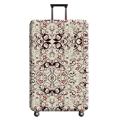wxlmom Kofferschutzhülle M Braun Rot Waschbar,Suitcase Cover Für Kinder Und Erwachsene,Elastischer Spandex-Koffer-Protector,Koffer-Abdeckungen von wxlmom