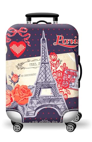 wxlmom Kofferschutzhülle M Eiffelturm Waschbar,Suitcase Cover Für Kinder Und Erwachsene,Elastischer Spandex-Koffer-Protector,Koffer-Abdeckungen von wxlmom