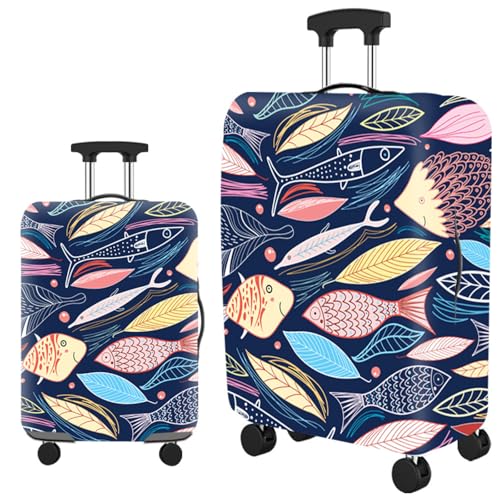 wxlmom Kofferschutzhülle M Gelber Fisch Waschbar,Suitcase Cover Für Kinder Und Erwachsene,Elastischer Spandex-Koffer-Protector,Koffer-Abdeckungen von wxlmom