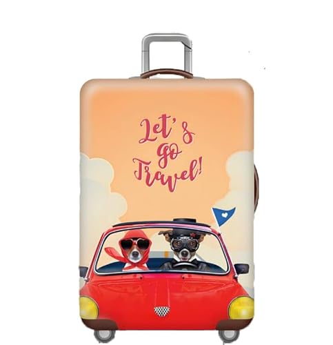 wxlmom Kofferschutzhülle M Gelbes Und Rotes Auto Waschbar,Suitcase Cover Für Kinder Und Erwachsene,Elastischer Spandex-Koffer-Protector,Koffer-Abdeckungen von wxlmom