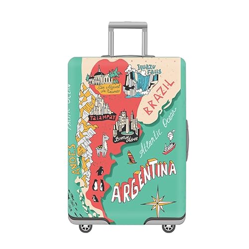 wxlmom Kofferschutzhülle M Grün Und Rot Waschbar,Suitcase Cover Für Kinder Und Erwachsene,Elastischer Spandex-Koffer-Protector,Koffer-Abdeckungen von wxlmom