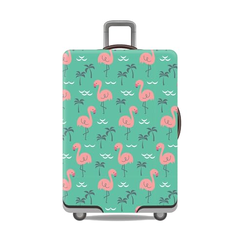 wxlmom Kofferschutzhülle M Grüner Flamingo Waschbar,Suitcase Cover Für Kinder Und Erwachsene,Elastischer Spandex-Koffer-Protector,Koffer-Abdeckungen von wxlmom