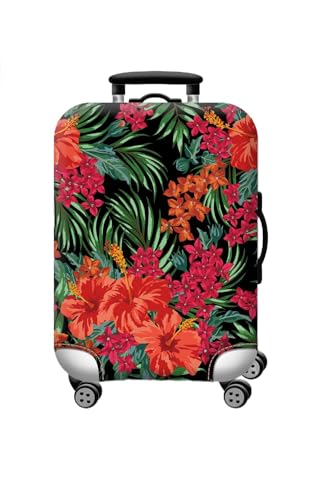 wxlmom Kofferschutzhülle M Rote Blume Waschbar,Suitcase Cover Für Kinder Und Erwachsene,Elastischer Spandex-Koffer-Protector,Koffer-Abdeckungen von wxlmom