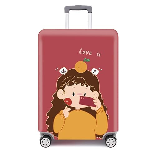 wxlmom Kofferschutzhülle M Rotes Mädchen Waschbar,Suitcase Cover Für Kinder Und Erwachsene,Elastischer Spandex-Koffer-Protector,Koffer-Abdeckungen von wxlmom