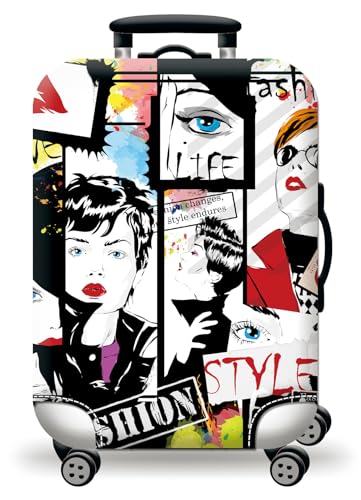 wxlmom Kofferschutzhülle M Rotlippenfrau Waschbar,Suitcase Cover Für Kinder Und Erwachsene,Elastischer Spandex-Koffer-Protector,Koffer-Abdeckungen von wxlmom