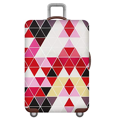 wxlmom Kofferschutzhülle M Rotweiße Geometrie Waschbar,Suitcase Cover Für Kinder Und Erwachsene,Elastischer Spandex-Koffer-Protector,Koffer-Abdeckungen von wxlmom