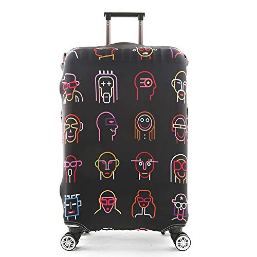 wxlmom Kofferschutzhülle M Schwarze Graffiti Waschbar,Suitcase Cover Für Kinder Und Erwachsene,Elastischer Spandex-Koffer-Protector,Koffer-Abdeckungen von wxlmom