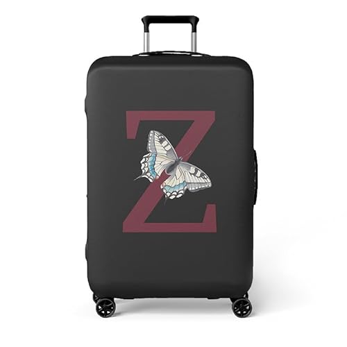 wxlmom Kofferschutzhülle M Schwarzer Buchstabe Schmetterling Waschbar,Suitcase Cover Für Kinder Und Erwachsene,Elastischer Spandex-Koffer-Protector,Koffer-Abdeckungen von wxlmom