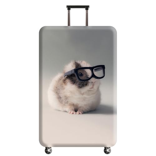 wxlmom Kofferschutzhülle M Sonnenbrille Hamster Waschbar,Suitcase Cover Für Kinder Und Erwachsene,Elastischer Spandex-Koffer-Protector,Koffer-Abdeckungen von wxlmom