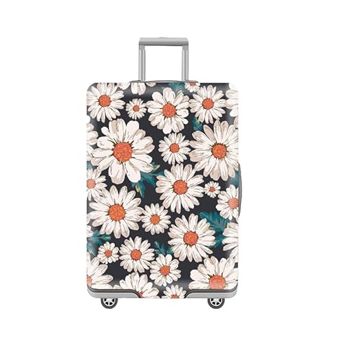 wxlmom Kofferschutzhülle M Weiße Blumen Waschbar,Suitcase Cover Für Kinder Und Erwachsene,Elastischer Spandex-Koffer-Protector,Koffer-Abdeckungen von wxlmom