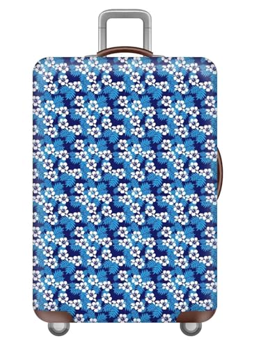 wxlmom Kofferschutzhülle S Blaue Blume Waschbar,Suitcase Cover Für Kinder Und Erwachsene,Elastischer Spandex-Koffer-Protector,Koffer-Abdeckungen von wxlmom