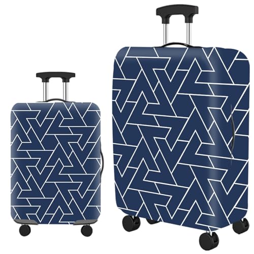 wxlmom Kofferschutzhülle S Blaue Geometrie Waschbar,Suitcase Cover Für Kinder Und Erwachsene,Elastischer Spandex-Koffer-Protector,Koffer-Abdeckungen von wxlmom
