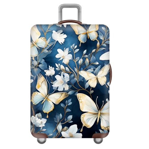 wxlmom Kofferschutzhülle S Blauer Schmetterling Waschbar,Suitcase Cover Für Kinder Und Erwachsene,Elastischer Spandex-Koffer-Protector,Koffer-Abdeckungen von wxlmom