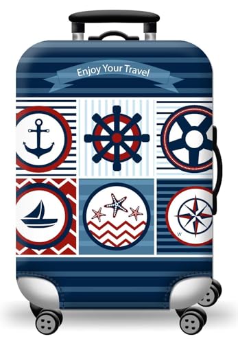 wxlmom Kofferschutzhülle S Blauer Streifen Waschbar,Suitcase Cover Für Kinder Und Erwachsene,Elastischer Spandex-Koffer-Protector,Koffer-Abdeckungen von wxlmom