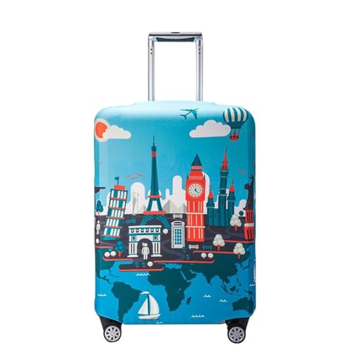 wxlmom Kofferschutzhülle S Blaues Gebäude Waschbar,Suitcase Cover Für Kinder Und Erwachsene,Elastischer Spandex-Koffer-Protector,Koffer-Abdeckungen von wxlmom