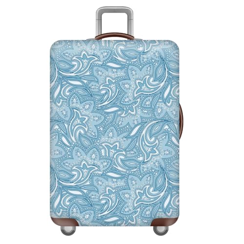 wxlmom Kofferschutzhülle S Blaues Muster Waschbar,Suitcase Cover Für Kinder Und Erwachsene,Elastischer Spandex-Koffer-Protector,Koffer-Abdeckungen von wxlmom