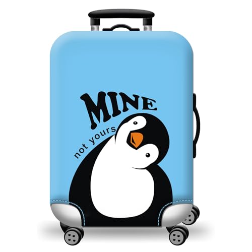 wxlmom Kofferschutzhülle S Blaupinguin Waschbar,Suitcase Cover Für Kinder Und Erwachsene,Elastischer Spandex-Koffer-Protector,Koffer-Abdeckungen von wxlmom
